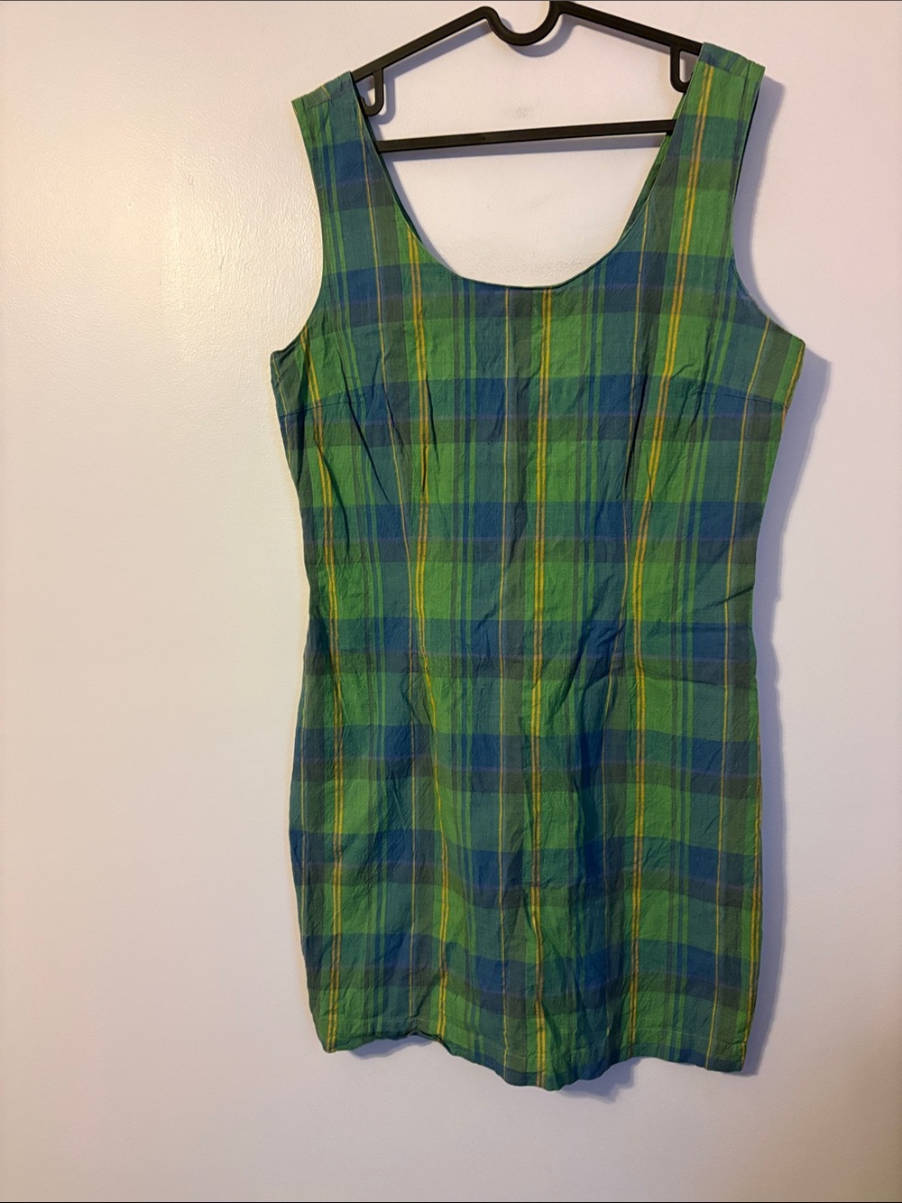 GAP Vintage Plaid Cotton Sleeveless Mini Dress size 14